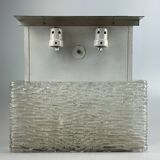 60s 70s ice glass flush mount ceiling lamp by Kaiser Leuchten Germany