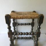 Carved wooden and mulched seat