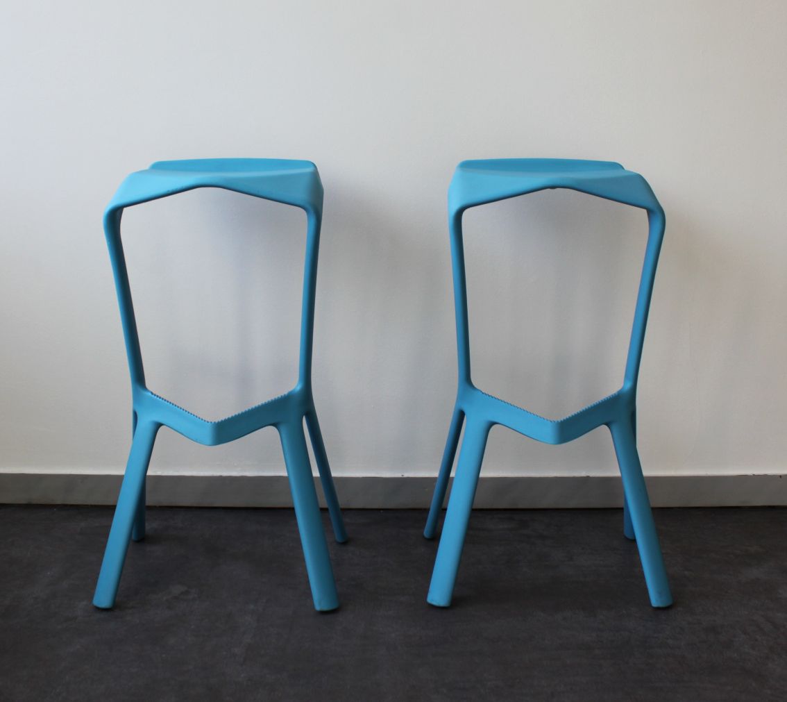 Pair of Muira bar stools by Konstantin Grcic for Plank, 2005.