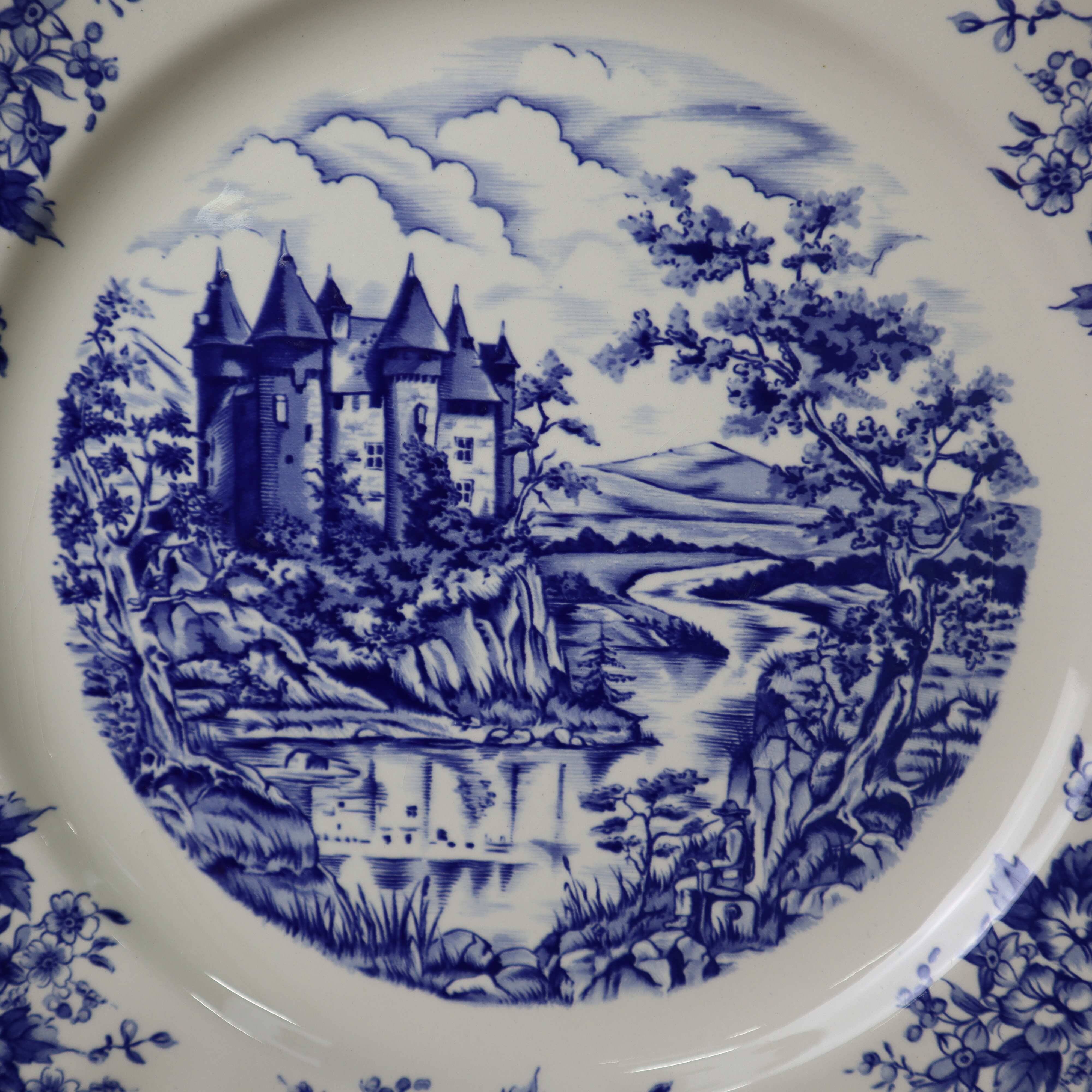 Vintage round dish Sarreguemines Castle model