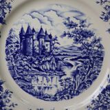 Plat rond vintage Sarreguemines modèle Castle