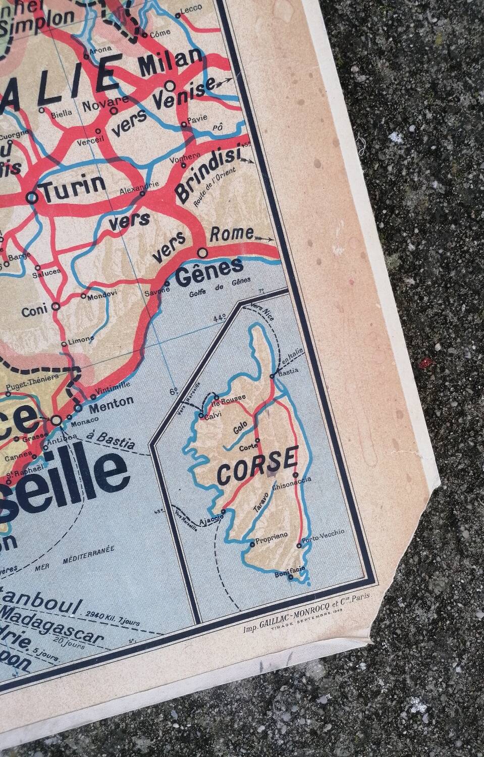 Old map France Chemins de fer Lablache.