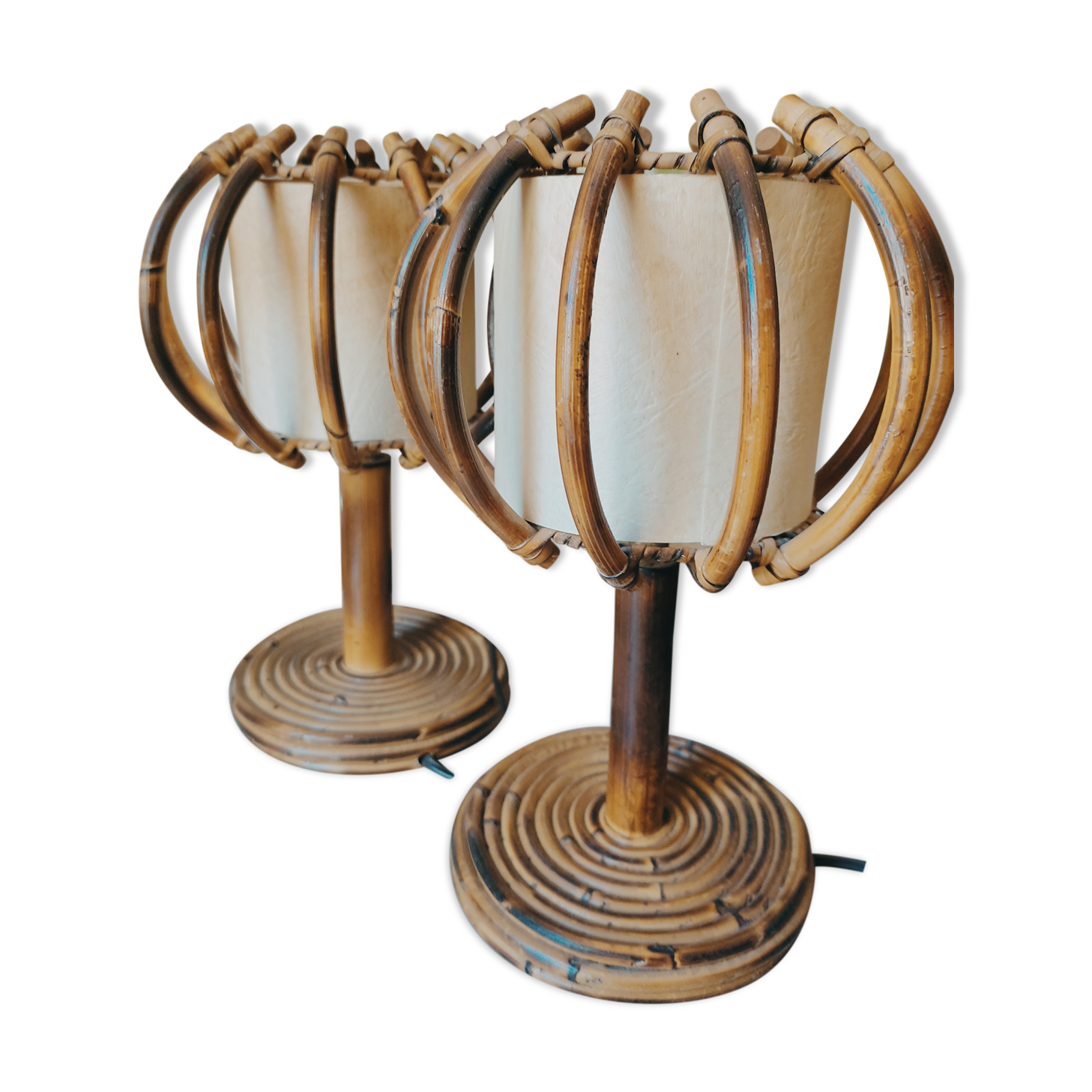 Lampes de chevet en rotin