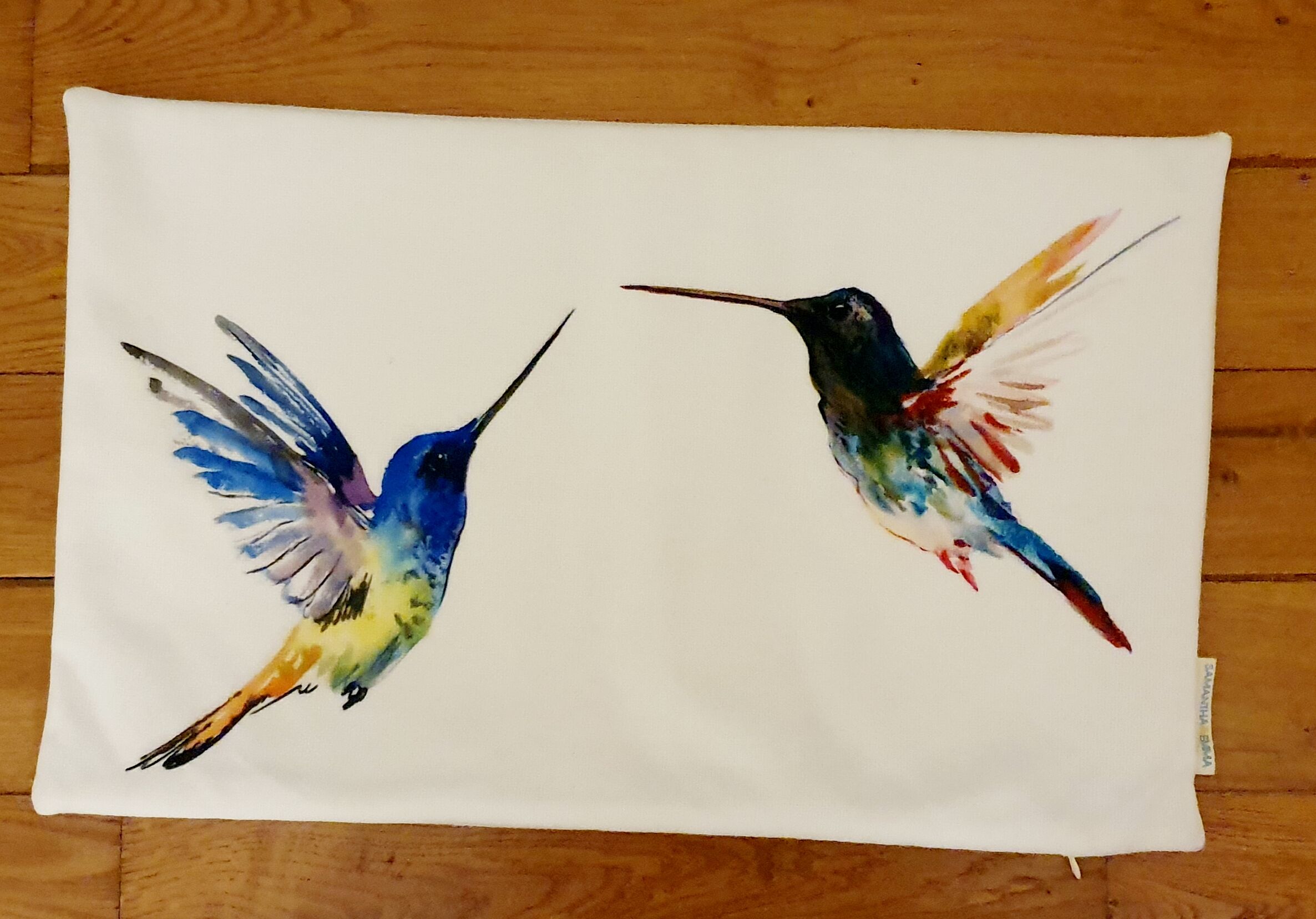 Housses de coussin en lin "oiseaux" Samantha & Emma
