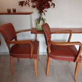 2 terra cota color bridge armchairs