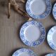 9 assiettes à dessert Dux Boch bleues, 1960
