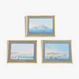 Neapolitan gouaches: View of Naples. 19th century. Giuseppe Scoppa (attributed)