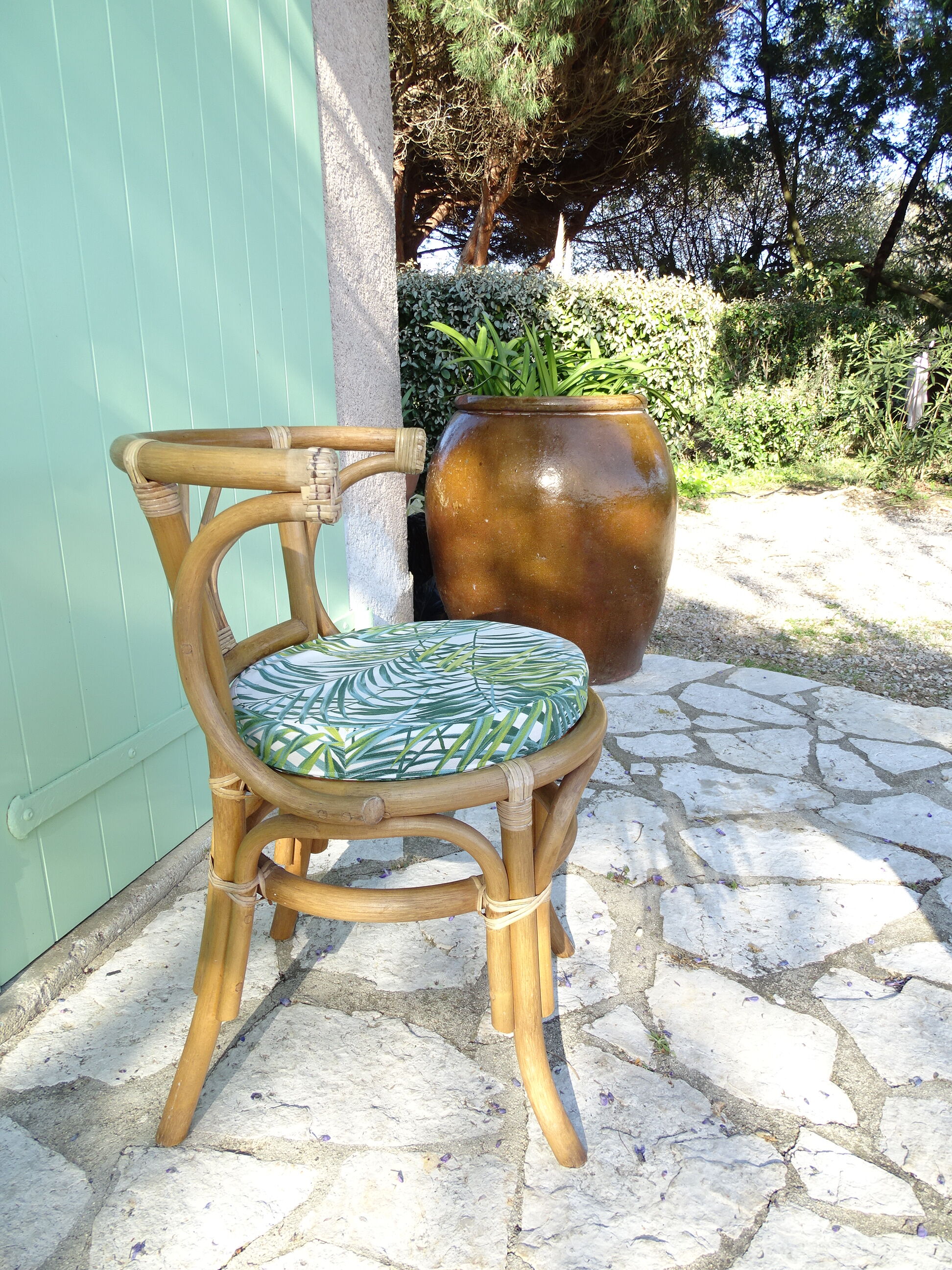 Ensemble table & chaises en rotin