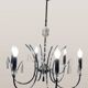 Mid-Century modernist chandelier in chrome and crystal by Gaetano Sciolari, 1970s