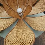 Lotus flower suspension in vintage cannage