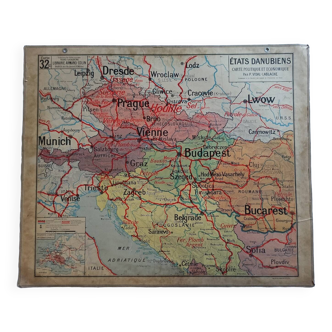 Vidal Lablache School Map Poster n°32 Danubian States