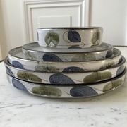 Set of trundle dishes in Niderviller sandstone model "Plum" 70s
