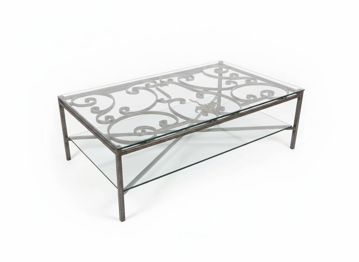 Wrought iron coffee table – Old Parisian balcony railing