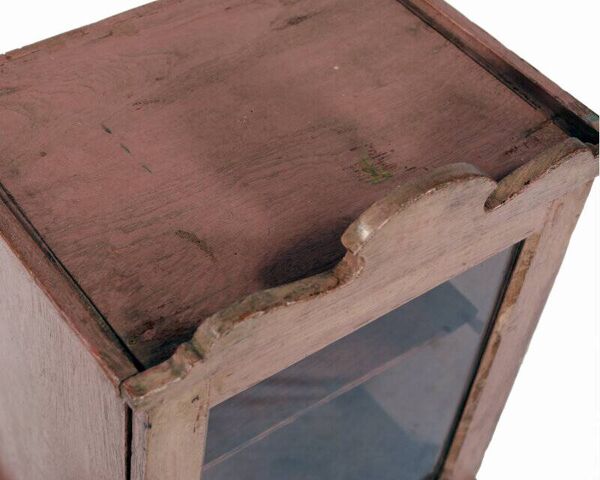 Vitrine chevet petit meuble rose vieux teck piece et patine d'origine inde