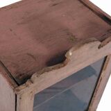 Bedside showcase small pink furniture old teak piece and original patina india