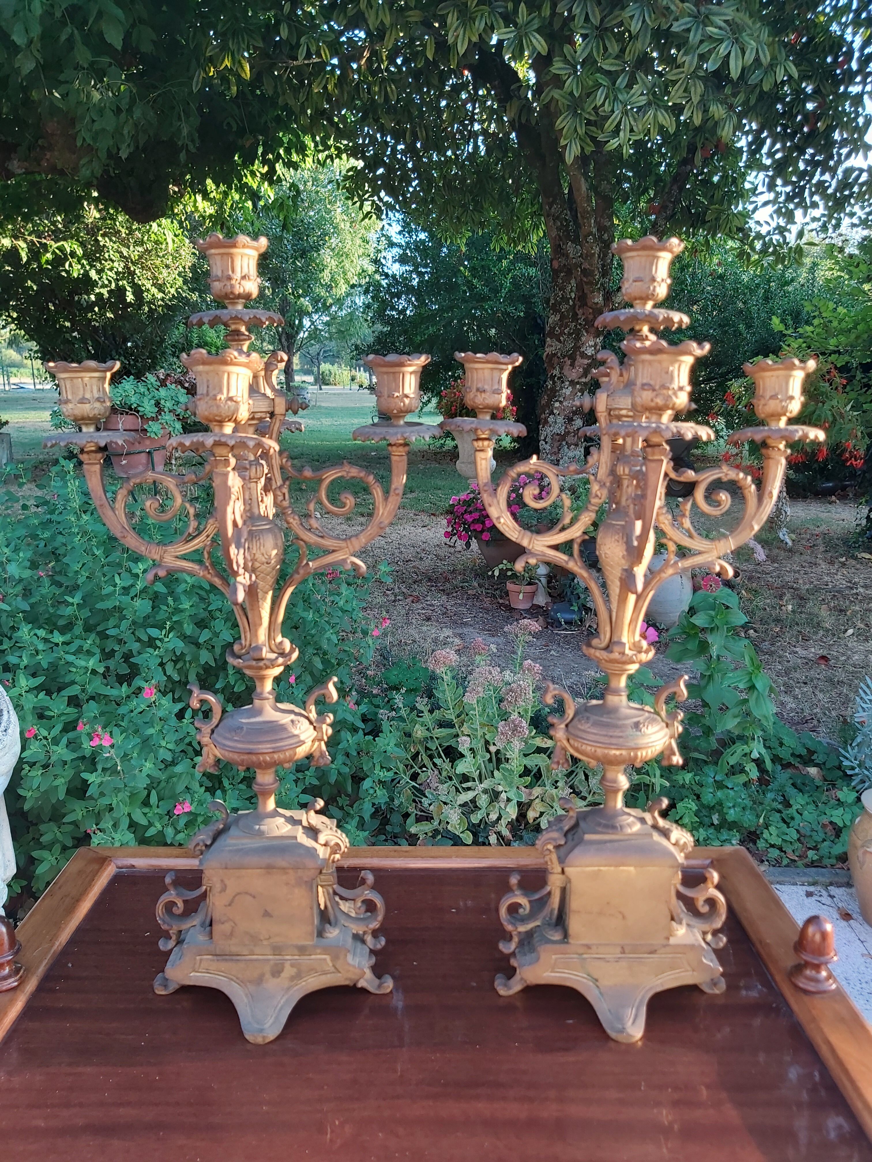 Pair of bronze candelabra nineteenth century