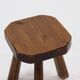 Artisan Stained Pine Stool France 1950s