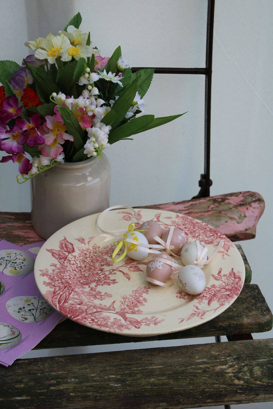 Coupe sur pied en porcelaine GIEN