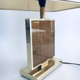 Hollywood Regency Style Gold Square Table Lamp, 1970s