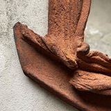 Brutalist terracotta mirror 1960