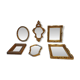 Lot de 6 miroirs bois et stuc doré