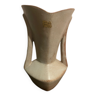 Double-handled old sandstone vase