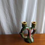Glazed ceramic candle holder