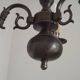 Italian Vintage Silver Brushed Metal 3 Light Flemish Style Chandelier