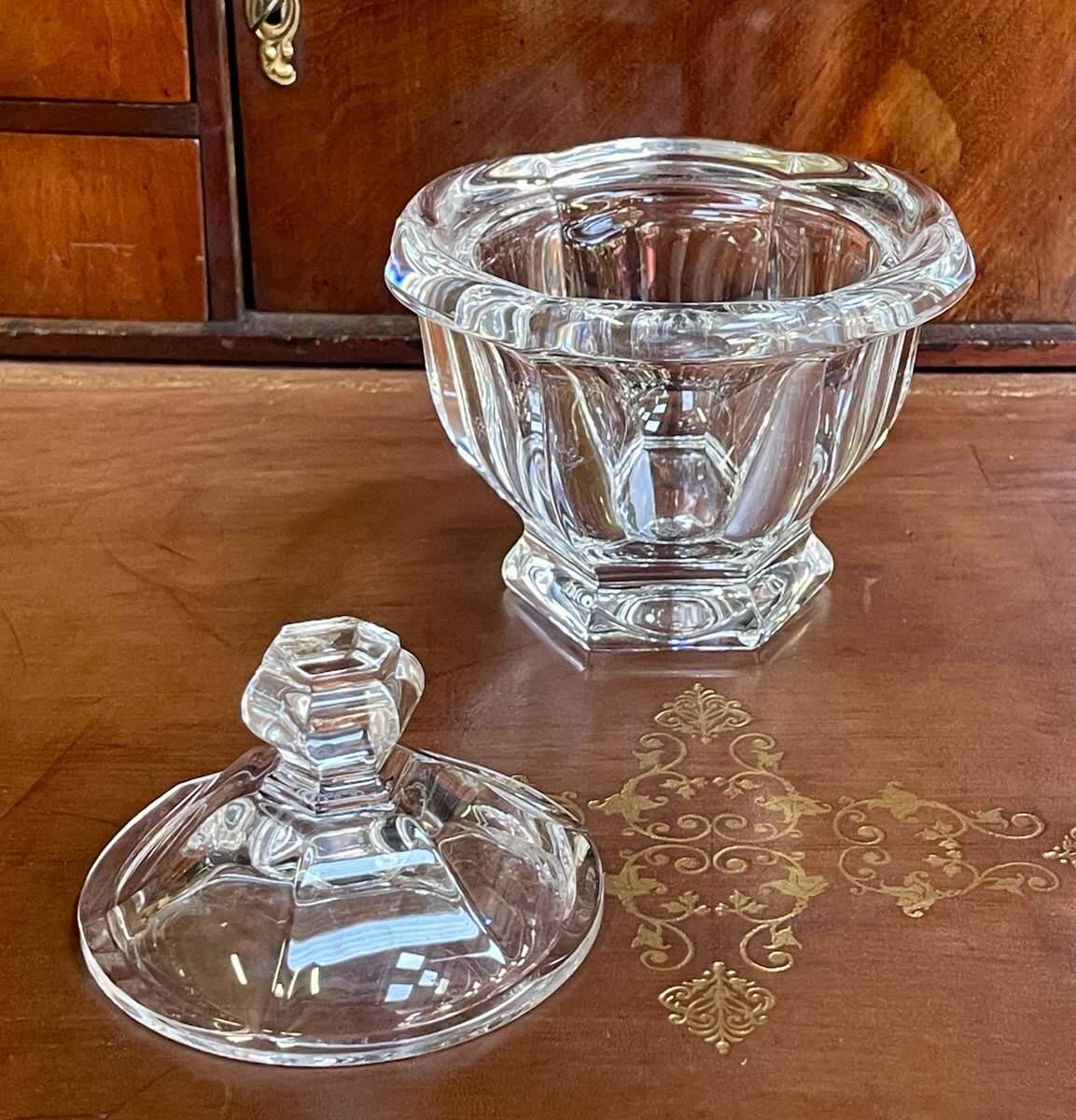 Baccarat crystal jam jar