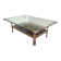 Table basse en chrome à double plateau en verre