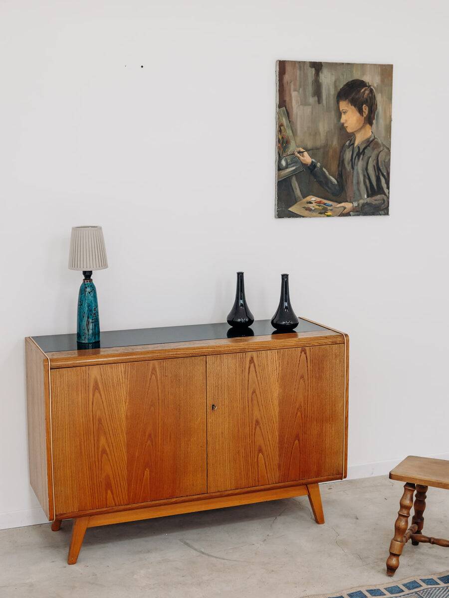 Low wooden sideboard by Bohumil Landsman and Hubert Nepozitek