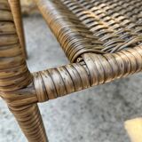 Small children's chair in beige scoubidou.