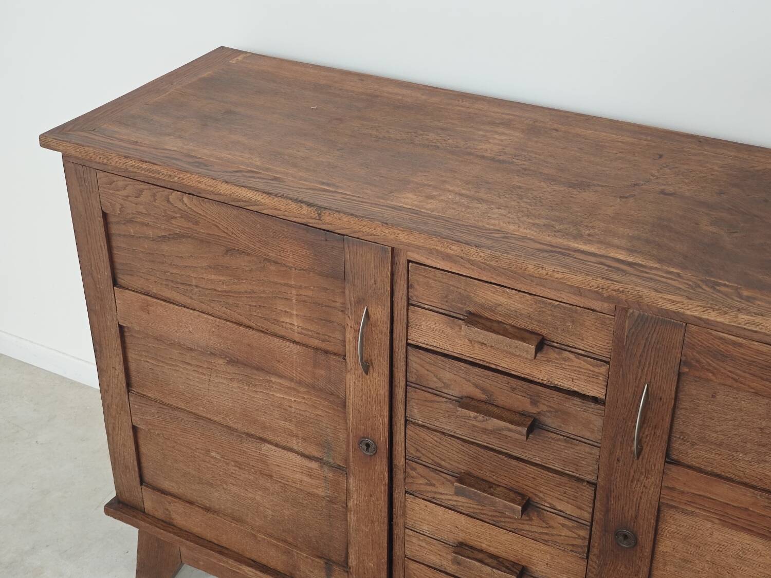 Oak buffet by René Gabriel, Reconstruction period 1950.