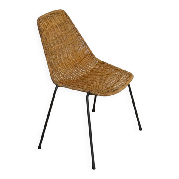 Chaise basket en rotin et metal G.Franco Legler