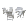 Lot de 4 fauteuils et un banc R.Gleizes Youpy