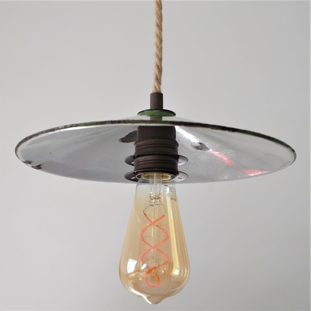 Industrial suspension, green enamel shade