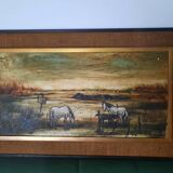 Camargue horses painting table
