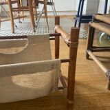 Magazine holders in wood and canvas 70s