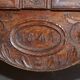 Antique Carved Wardrobe Dated 1844 with Shaped Panels