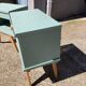 Pair of vintage bedside tables with compass feet/green