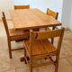 Solid pine table and chairs set – Modern mountain furniture