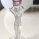 Set of 3 iridescent glasses/Caryatids/Venus base. Royal Bayel Crystal.