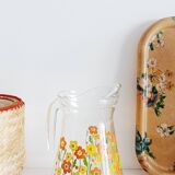 Flowery glass carafe, 1970s