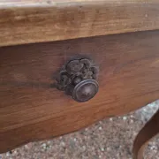 Rustic Louis XV farmhouse table in cherry wood, 1900s.