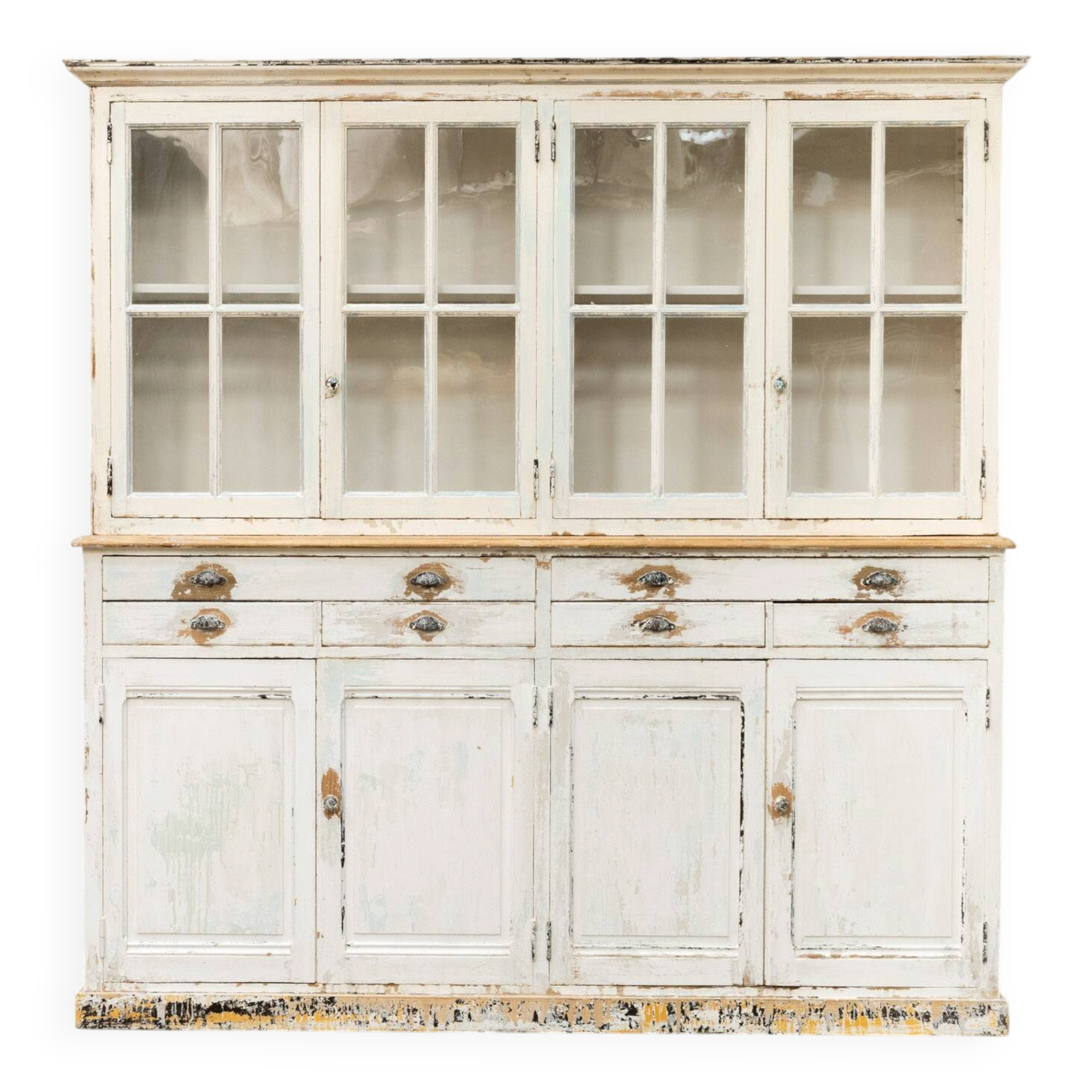 Very large antique pine dresser, 1950, beautiful original patina.