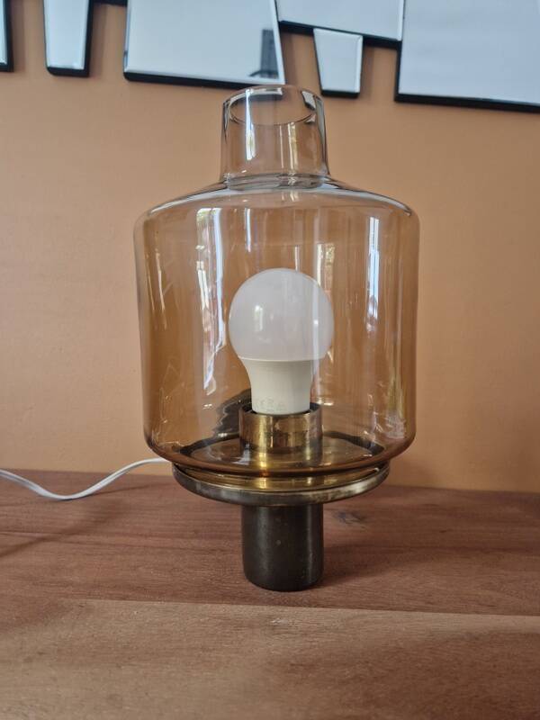 Hans Agne Jacobsson (1919-2009) - Brass and yellow tinted glass applique