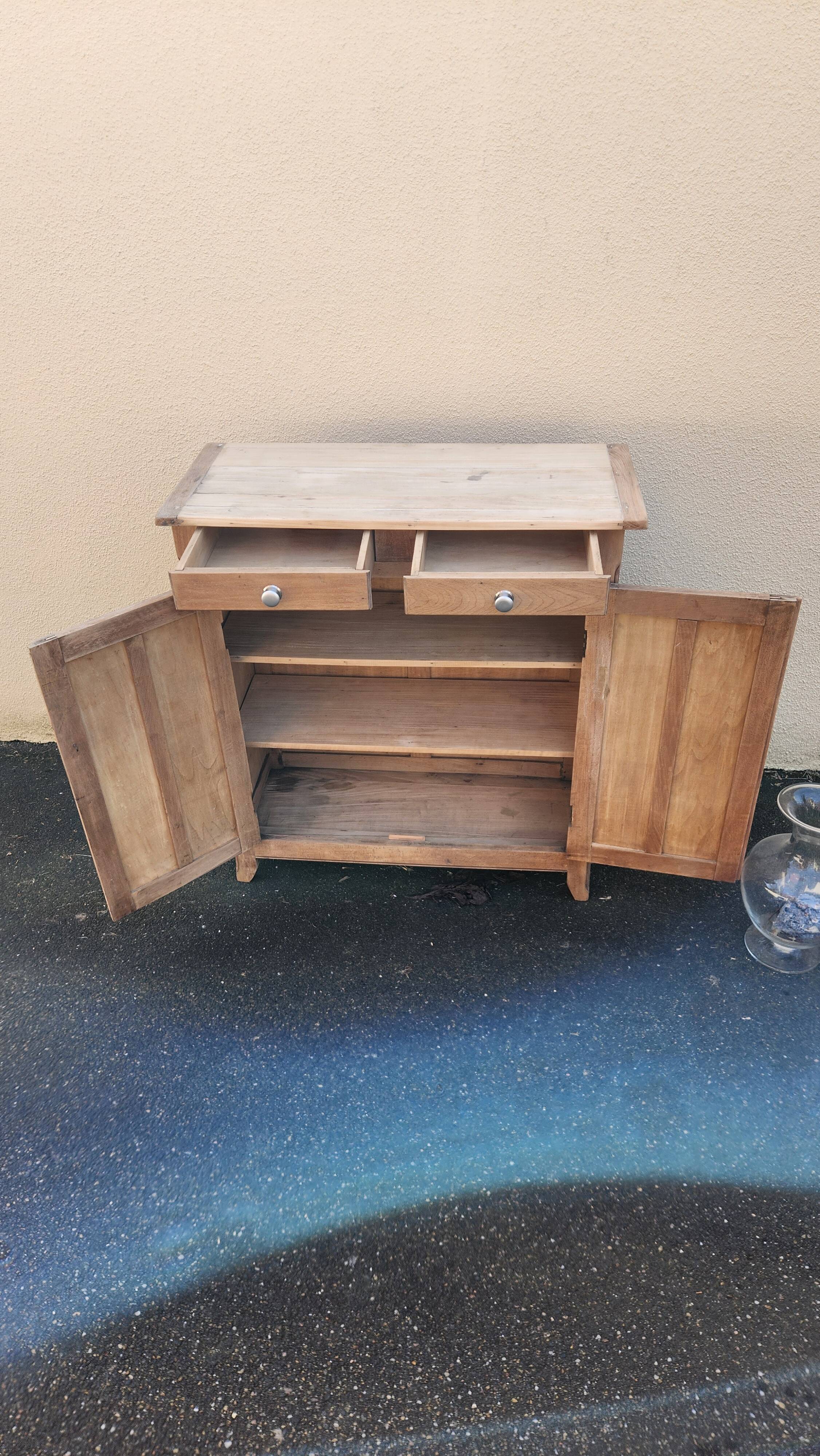 Old Parisian furniture with two doors, raw sanded.