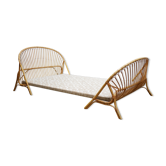 Vintage rattan basket bed 190cm x 120cm