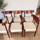 Set of 6 Scandinavian style Danish teak upholstered chairs. 1960s