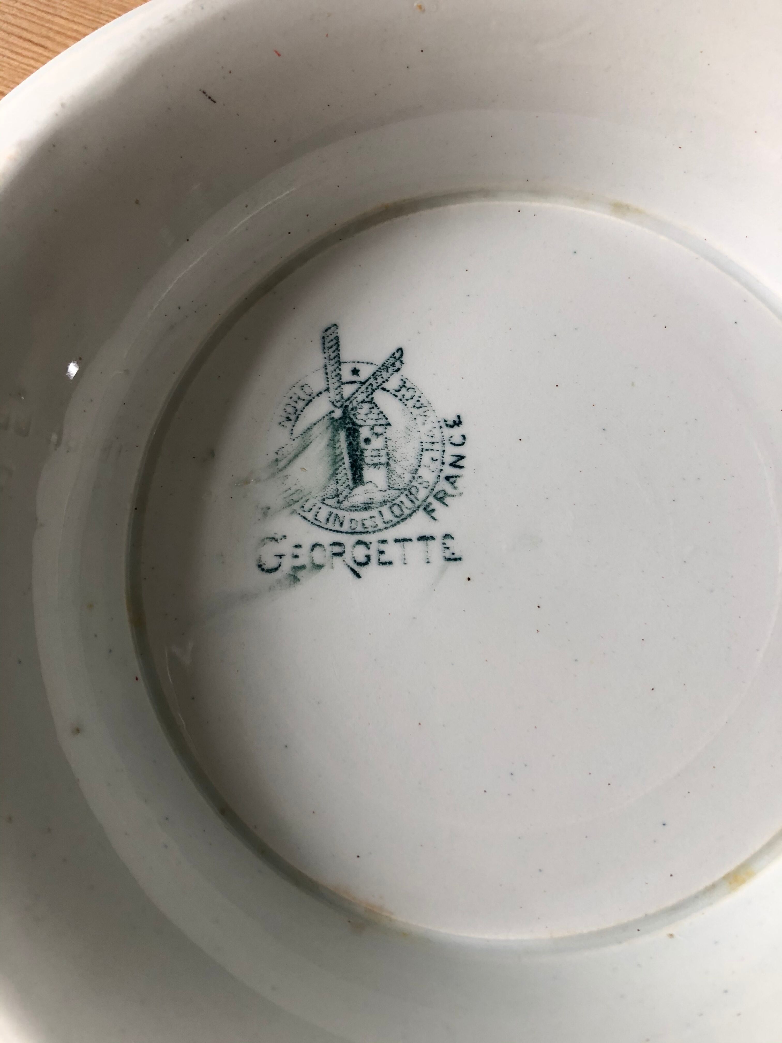 Old compotier dish 19th Mill of Wolves model Georgette